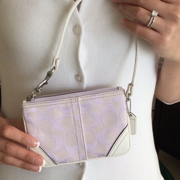 Coach wristlet in lavender and white - Picture 3 of 3
